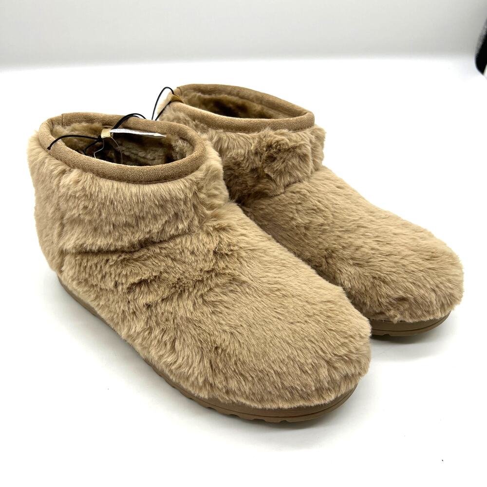 Arizona Jean Co Womens Faux Fur Slater Flat Winter Boots Brown Size 7M